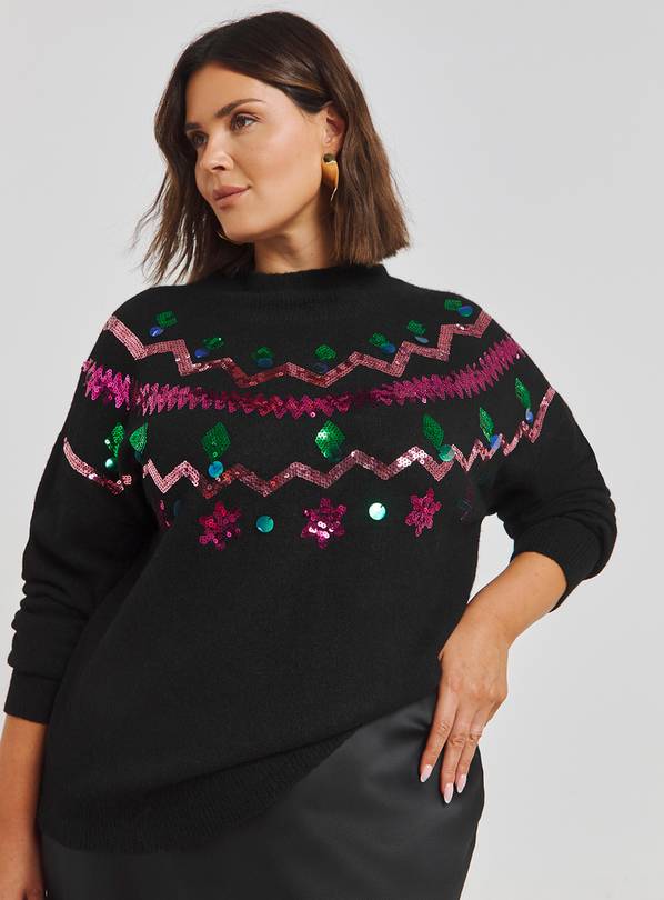 SIMPLY BE Sequin Christmas Jumper 24-26